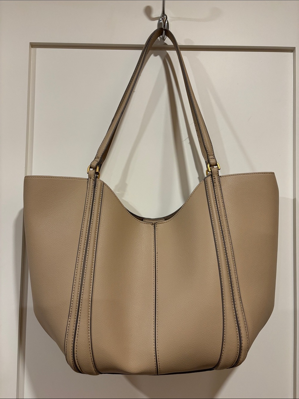 Zara Maxi Shopper bag in light tan - Picture 3 of 11